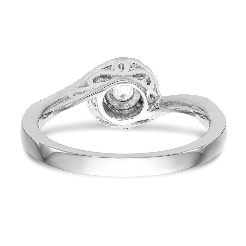 14K White Gold 1/4 carat Lab Grown Diamond VS/SI  D E F  Semi Mount Round By-Pass Engagement Ring