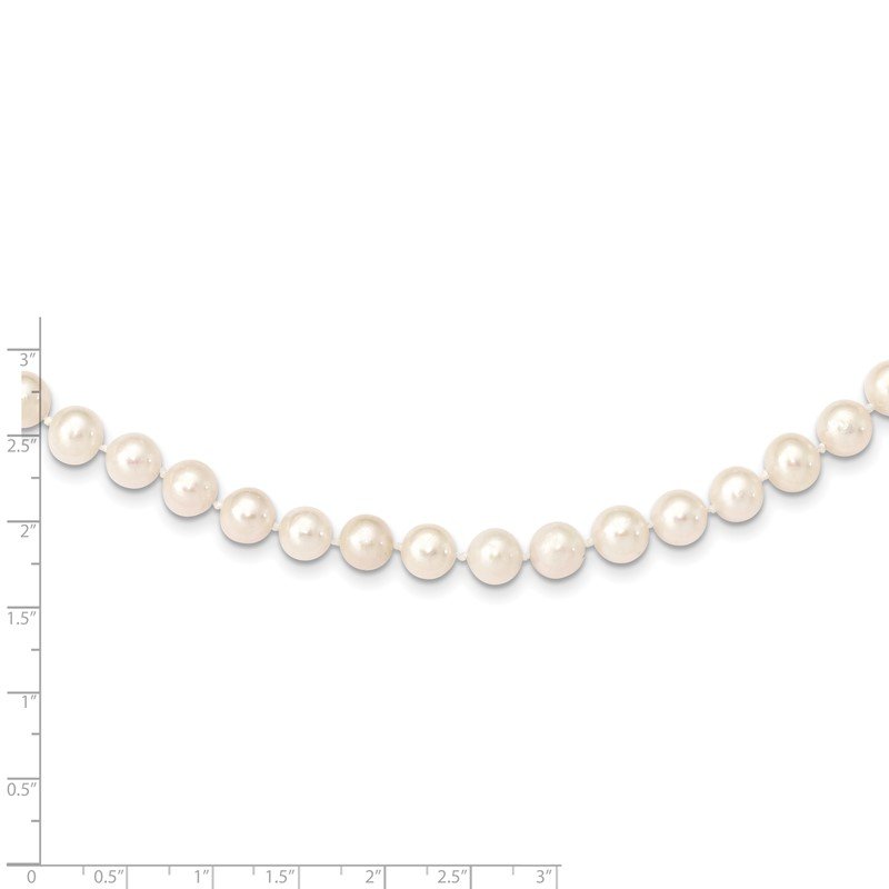 14k 7-8mm White Near-Round Freshwater Cultured Pearl 16 inch Necklace