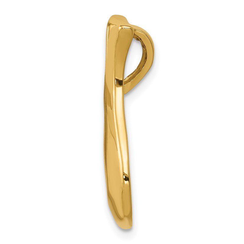 14k Polished Slide Fits up to 2mm Regular/3mm Fancy or Reversible Omega
