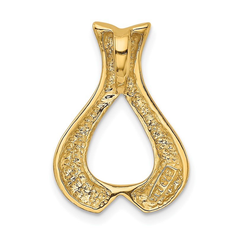 14k Polished Slide Fits up to 2mm Regular/3mm Fancy or Reversible Omega