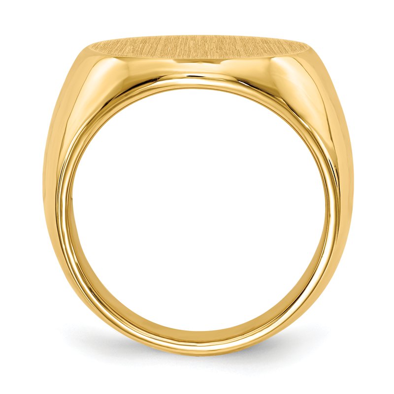 14k 18.0x18.0mm Closed Back Mens Signet Ring