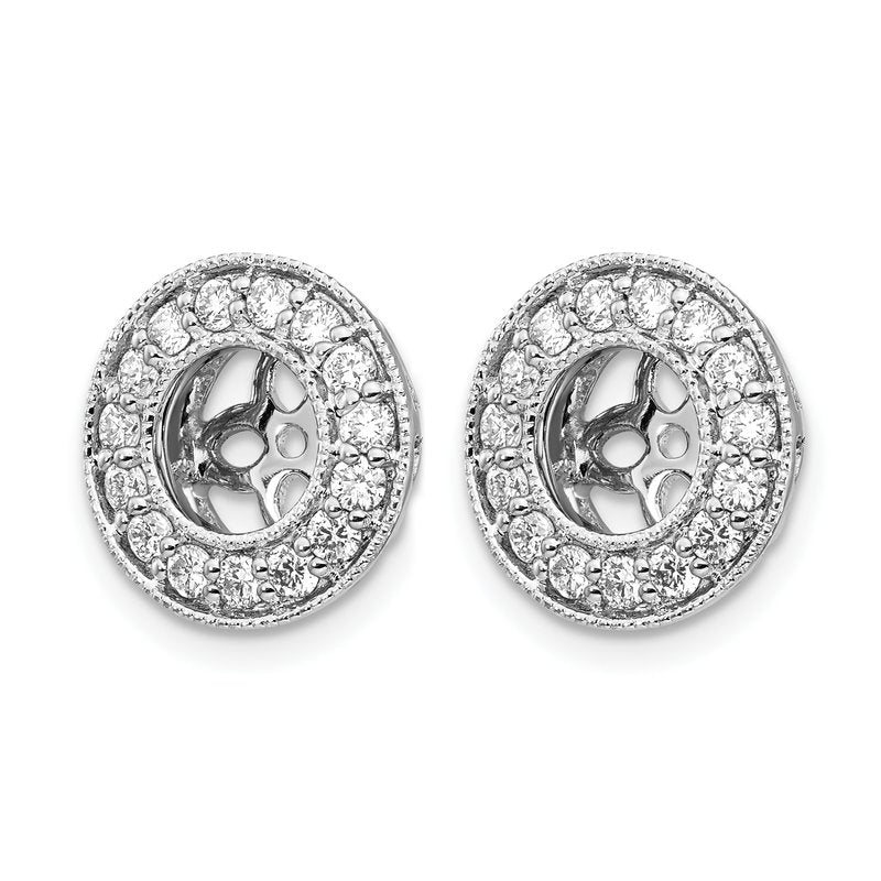 14K White Gold 1/2 carat Lab Grown Diamond VS+ F+ for 5-5.5mm Studs Complete Earring Jackets