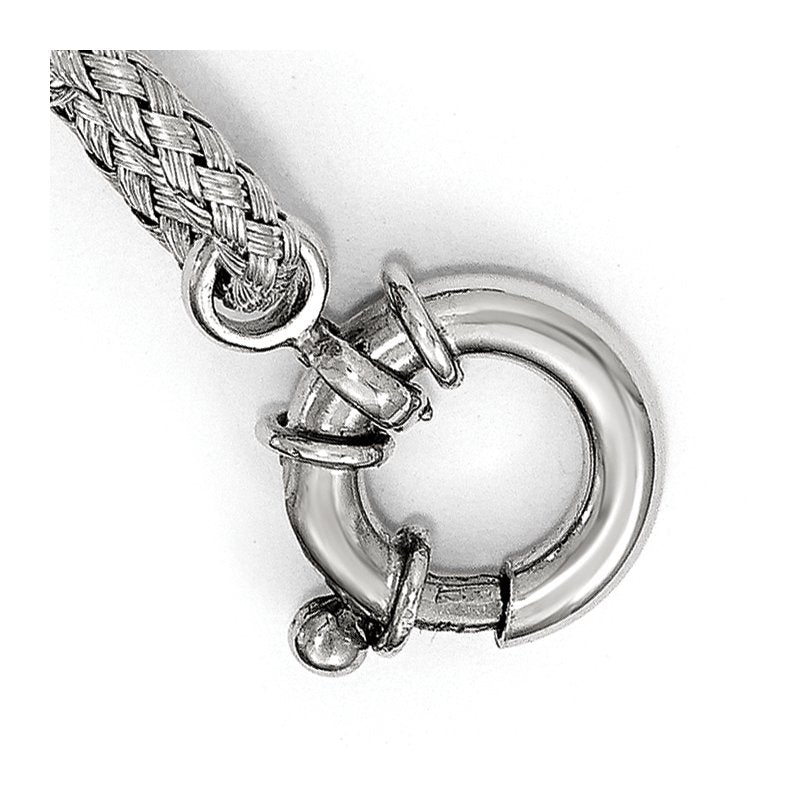 Sterling Silver RH-plated Woven Link Bracelet