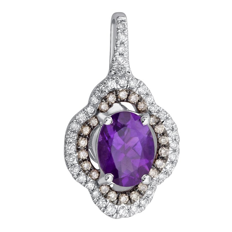 14K 0.28Ct Diamond Amethst Pend
