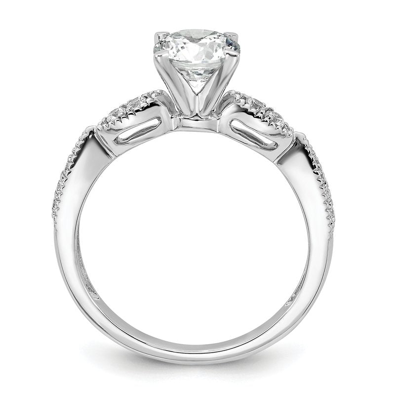 14K White Gold 1/6 carat Lab Grown Diamond VS+ F+ Semi-Mount Round Engagement Ring