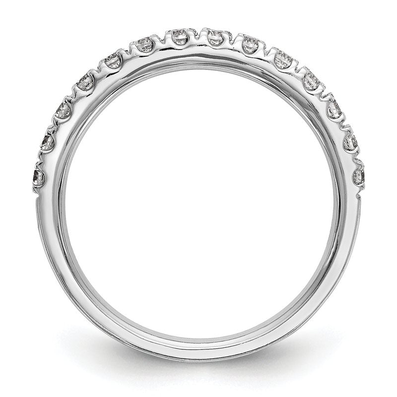 14K White Gold 3/8 carat Lab Grown Diamond VS+ F+ Complete Wedding Band