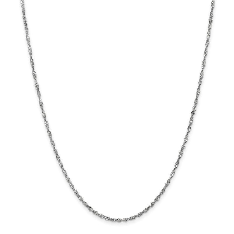 14K White Gold 10 inch 1.7mm Singapore with Lobster Clasp Anklet