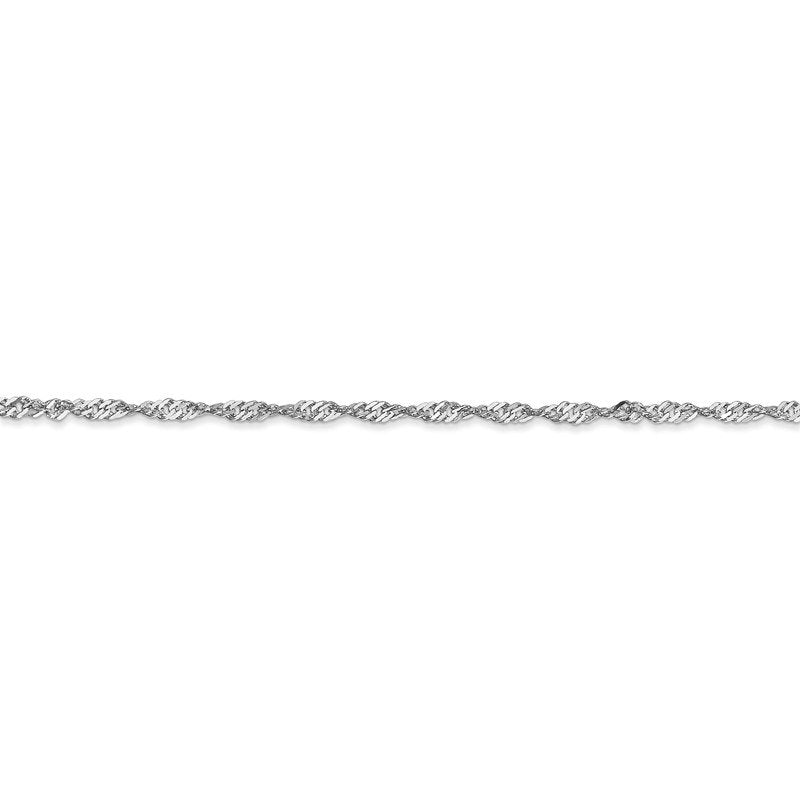 14K White Gold 10 inch 1.7mm Singapore with Lobster Clasp Anklet
