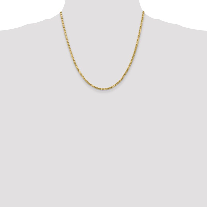 14k 16 inch 3mm Parisian Wheat with Lobster Clasp Chain
