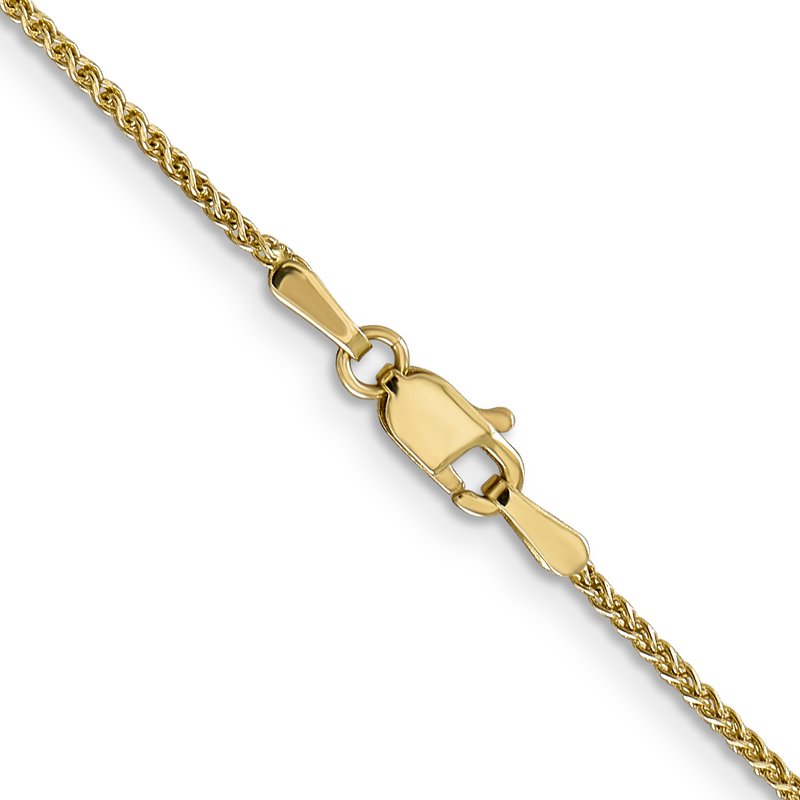 14K 10 inch 1.25mm Diamond-cut Spiga with Lobster Clasp Anklet