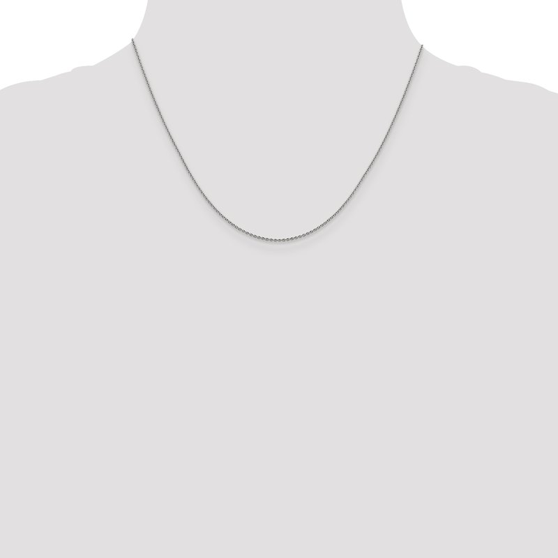 14K White Gold 1.15mm D/C Oval Link Chain