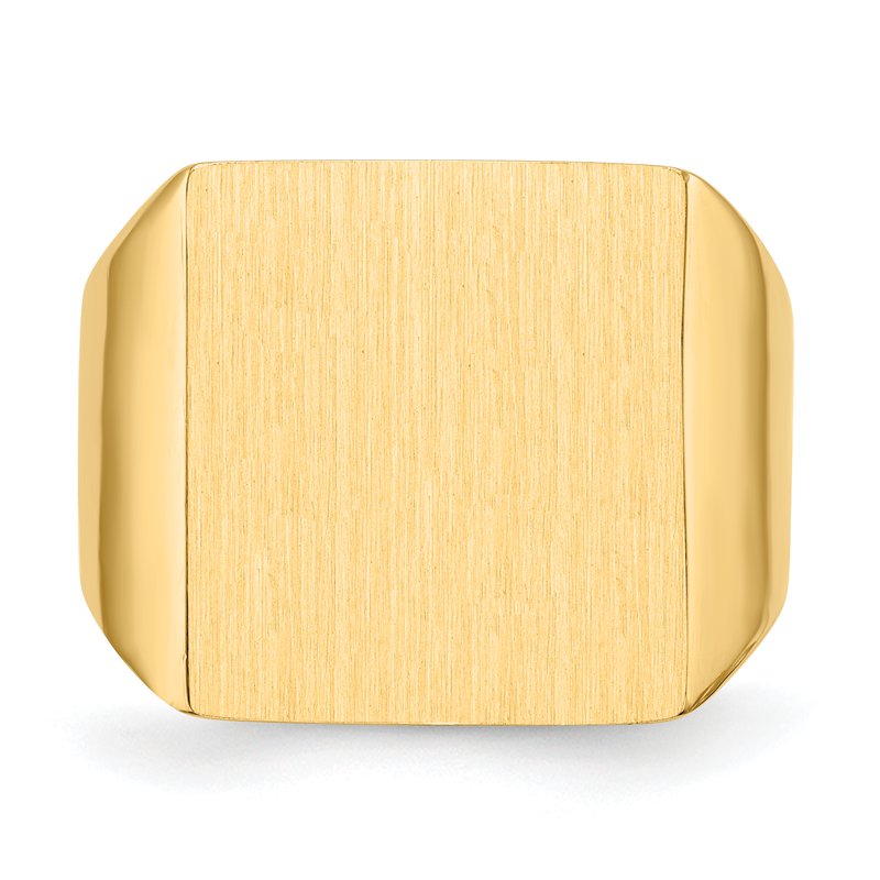 14k 16.5x17.5mm Closed Back Mens Signet Ring
