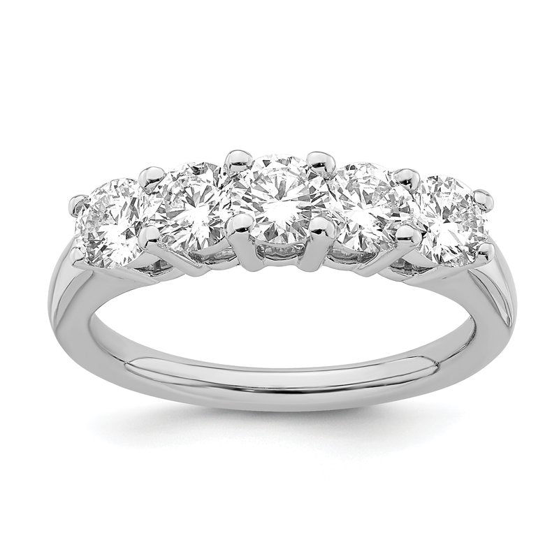 14K White Gold 1/2 carat Lab Grown Diamond VS/SI  D E F  5 Stone Ring
