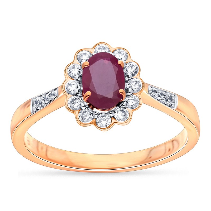 14K 0.22Ct Diamond Ruby Ring