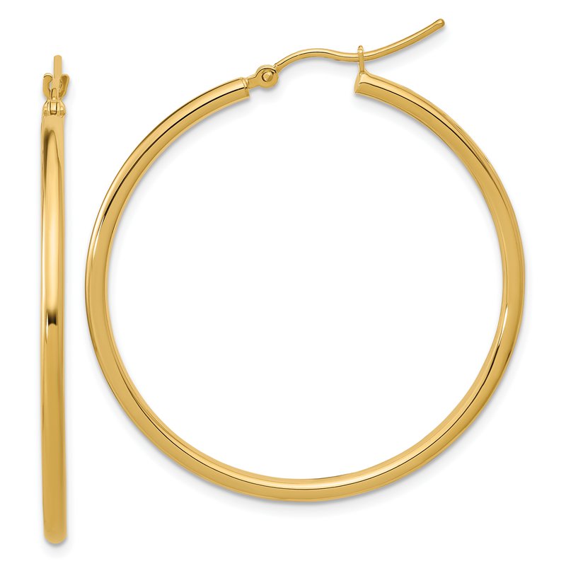 10K Polished Hinged Hoop Earrings