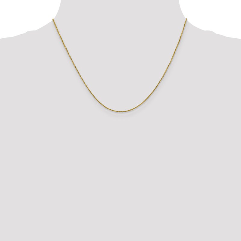 18K 16 inch 1mm Diamond-cut Spiga with Spring Ring Clasp Chain