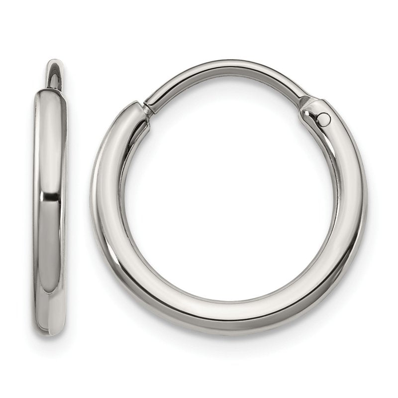 Stainless Steel Polished 2mm Endless Hoop Earrings