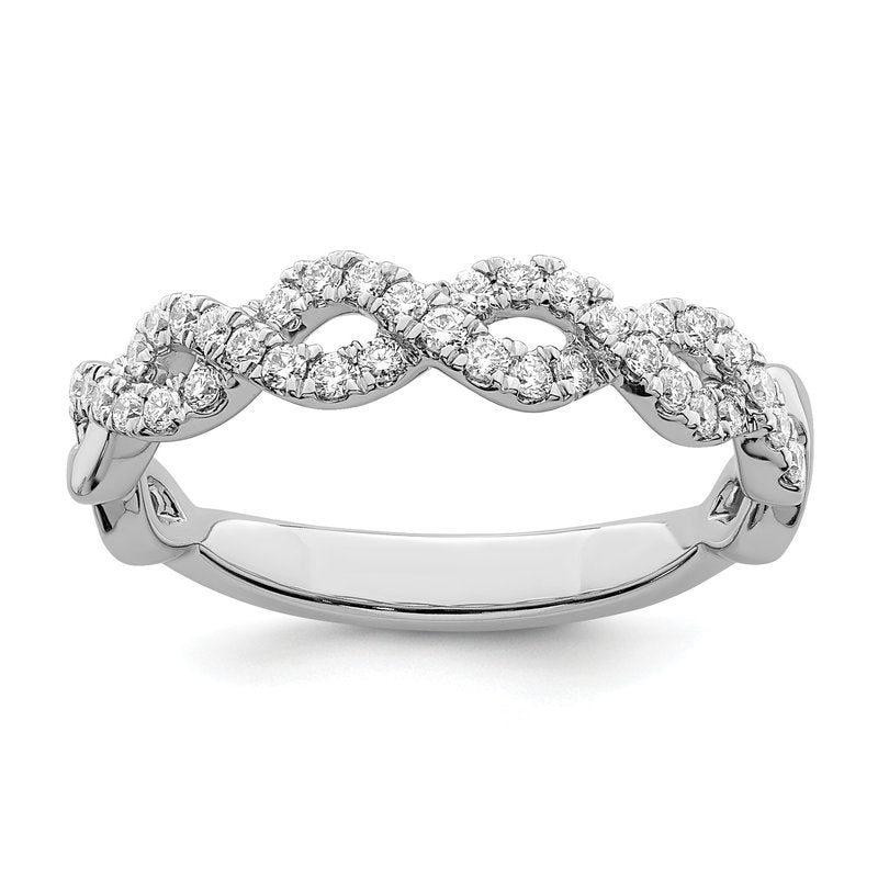 14K White Gold 1/3 carat Lab Grown Diamond VS+ F+ Intertwined Complete Band
