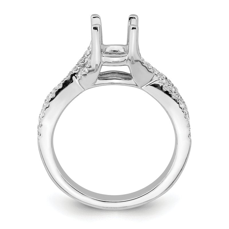 14K White Gold 3/8 carat Lab Grown Diamond VS/SI  D E F  Semi Mount Round By-Pass Engagement Ring