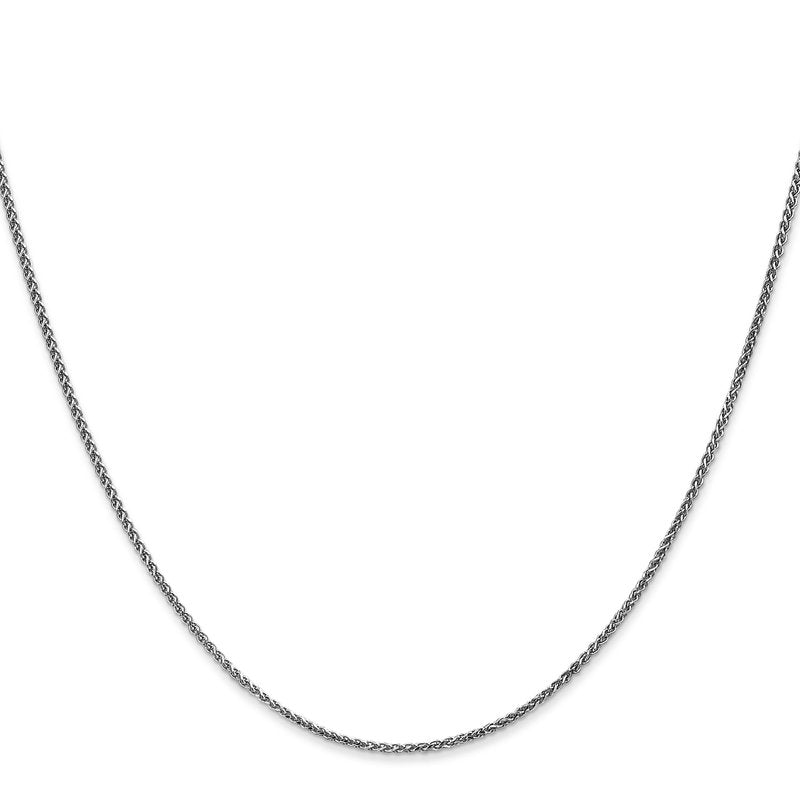 14K White Gold 10 inch 1.25mm Diamond-cut Spiga with Lobster Clasp Anklet