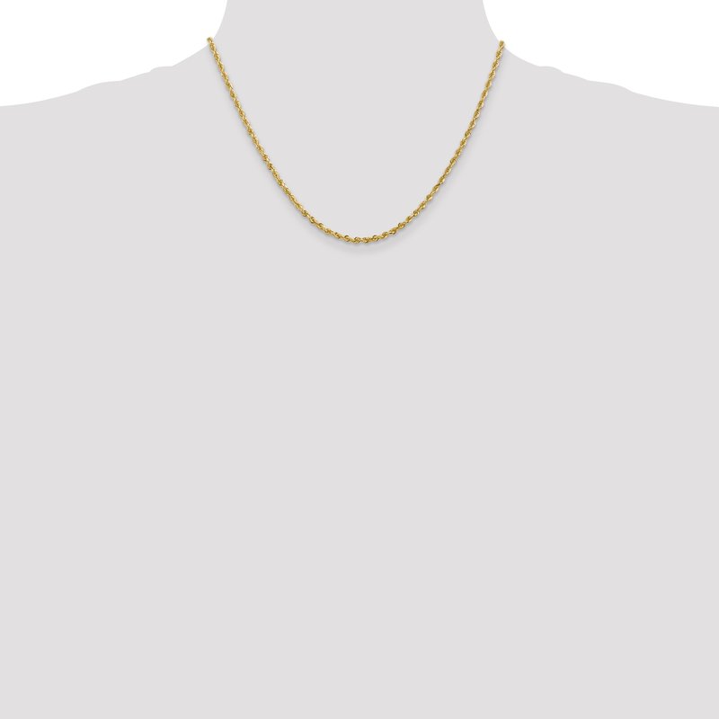 14K 26 Inch 2.75mm Diamond-cut Quadruple Rope Lobster Clasp Chain