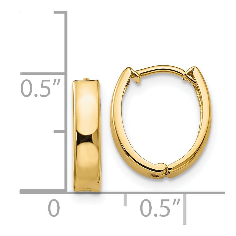 14k Polished Hinged Hoop Earrings