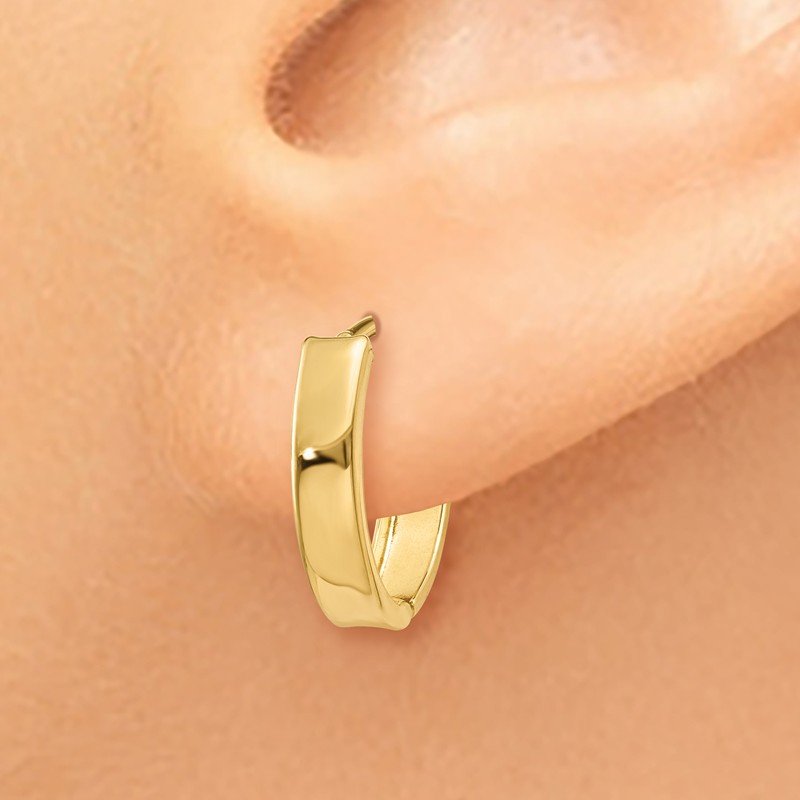 14k Polished Hinged Hoop Earrings