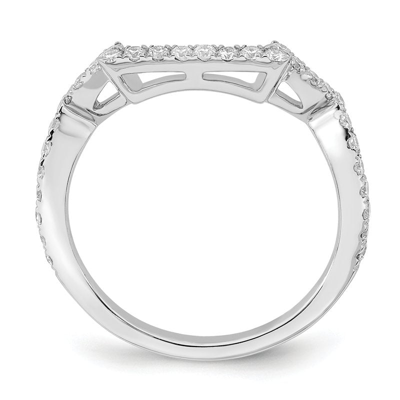 14K White Gold 1/2 carat Lab Grown Diamond VS/SI  D E F  Wedding Band
