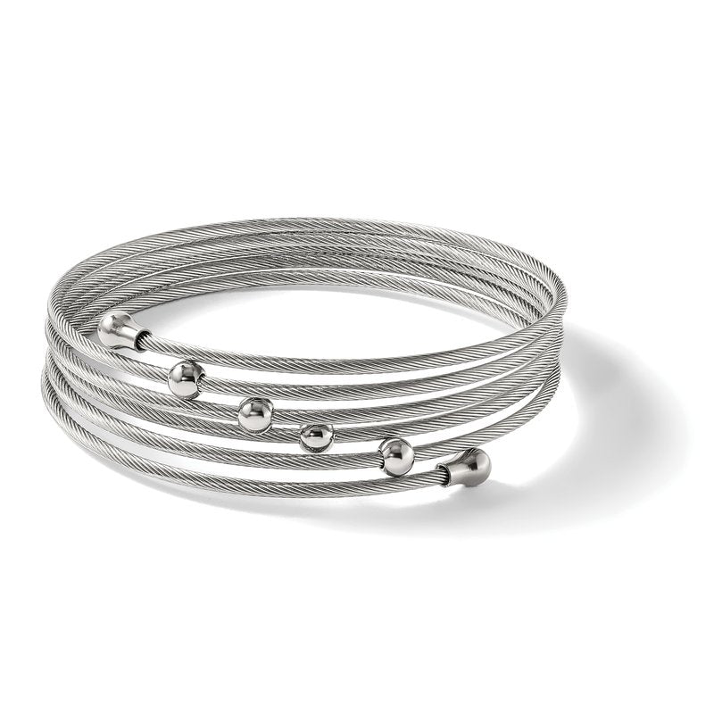 Stainless Steel Polished Flexible Coil Bangle