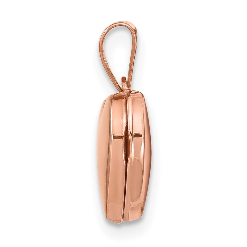 14k Rose Gold Polished Plain 10mm Heart Locket