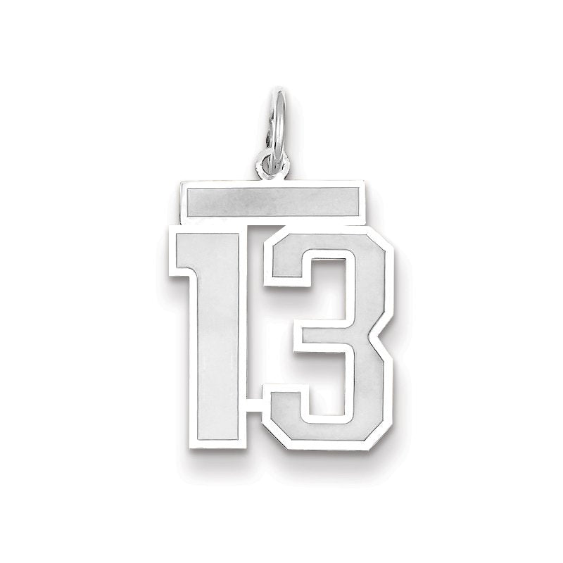 14kw Medium Satin Number 13 Charm