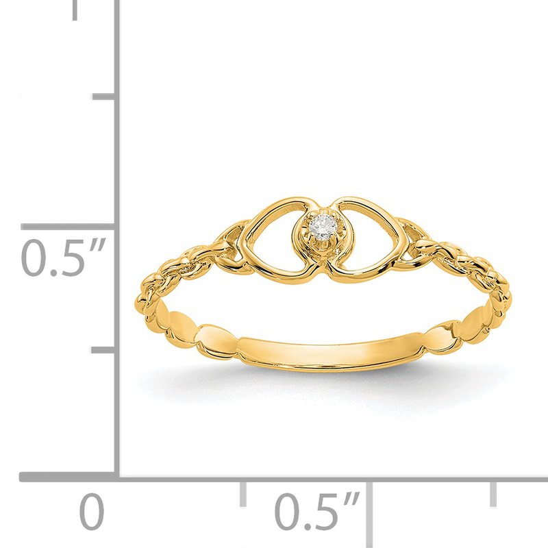 14k AAA Diamond heart ring