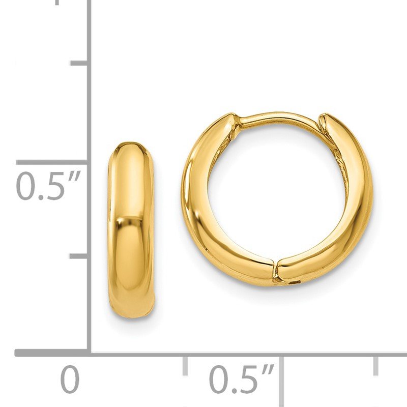 14k Polished Hinged Hoop Earrings