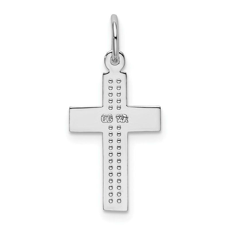 14k White Gold Cross Pendant