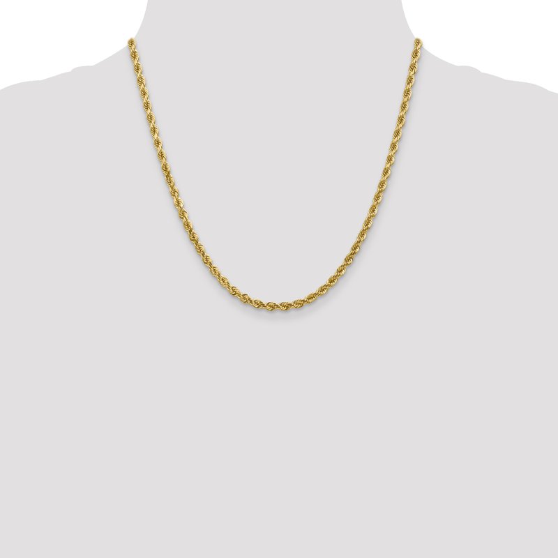14K 4mm Diamond-Cut Rope Chain