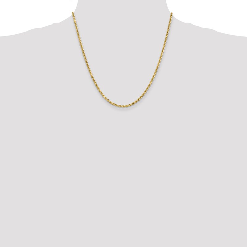 14K 2.75mm Solid Regular Rope Chain