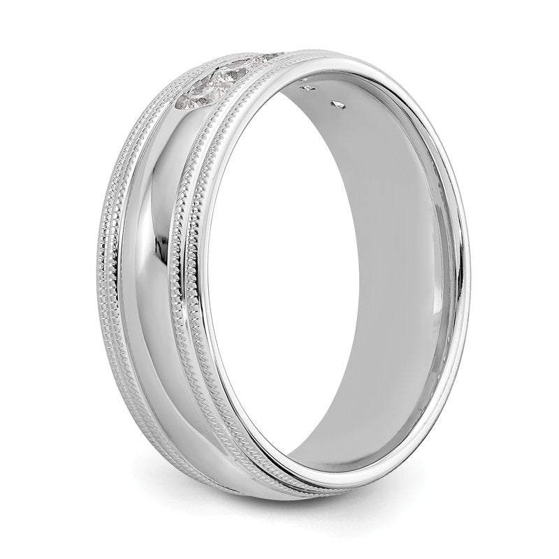 14K White Gold 1/2 carat Lab Grown Diamond VS+ F+ Size 10.5 Complete Double Miligrain Band