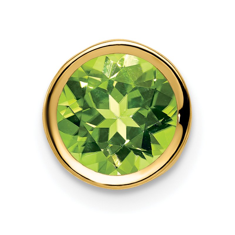 14k 7mm Round Peridot Bezel Chain Slide