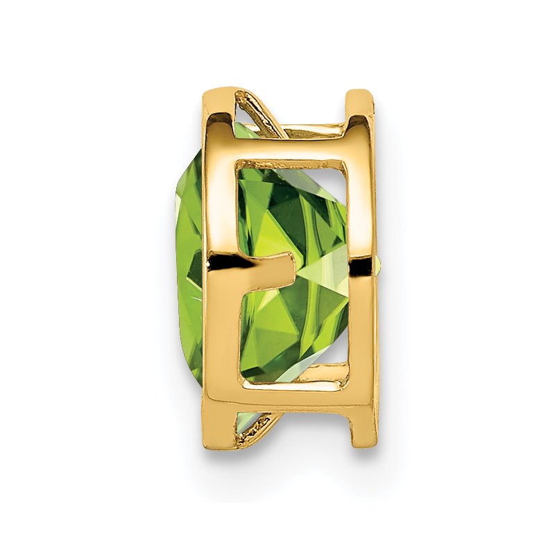 14k 7mm Round Peridot Bezel Chain Slide