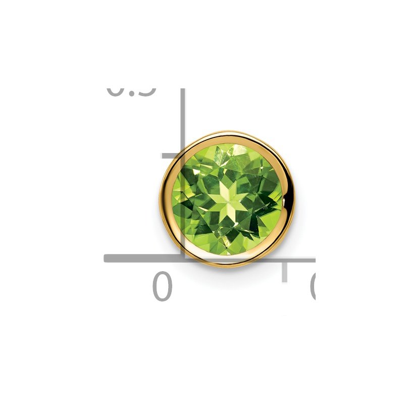 14k 7mm Round Peridot Bezel Chain Slide