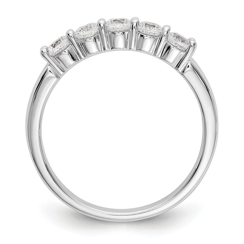 14K White Gold 1/3 carat Lab Grown Diamond VS+ F+ Complete Round Five Stone Ring