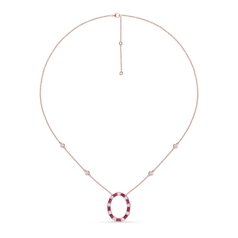14K  0.71Ct Diamond   Ruby Necklace