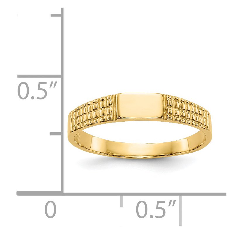 14K Polished Baby Signet Band Ring