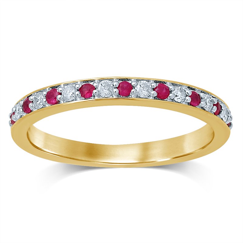 14K Diamond  Ruby  Band