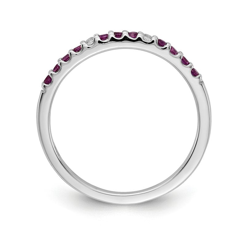 14k White Gold Diamond and Emerald Band