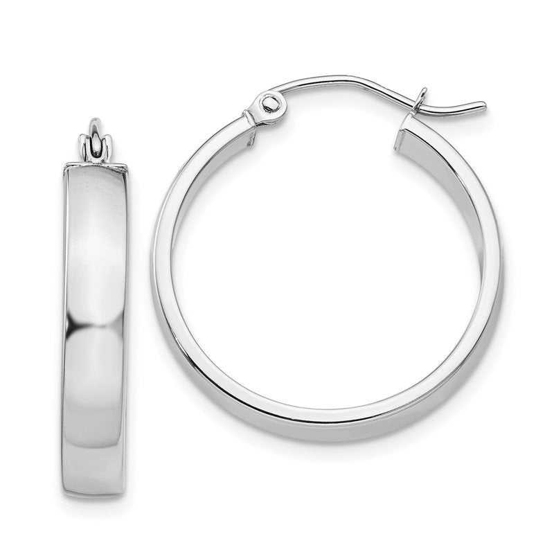14k White Gold Polished Hoop Earring