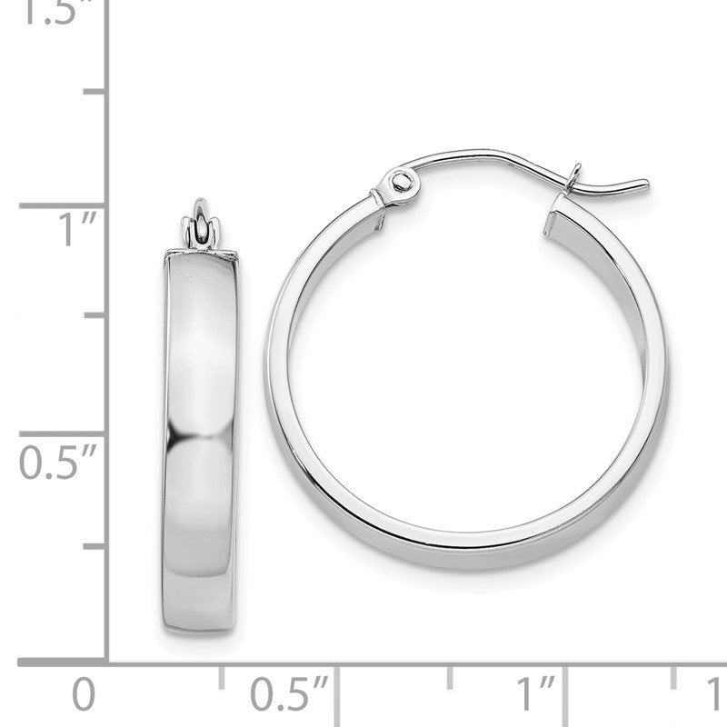 14k White Gold Polished Hoop Earring
