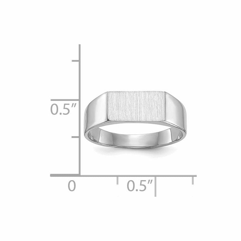 14k White Gold 10.5x5.5mm Closed Back Signet Ring