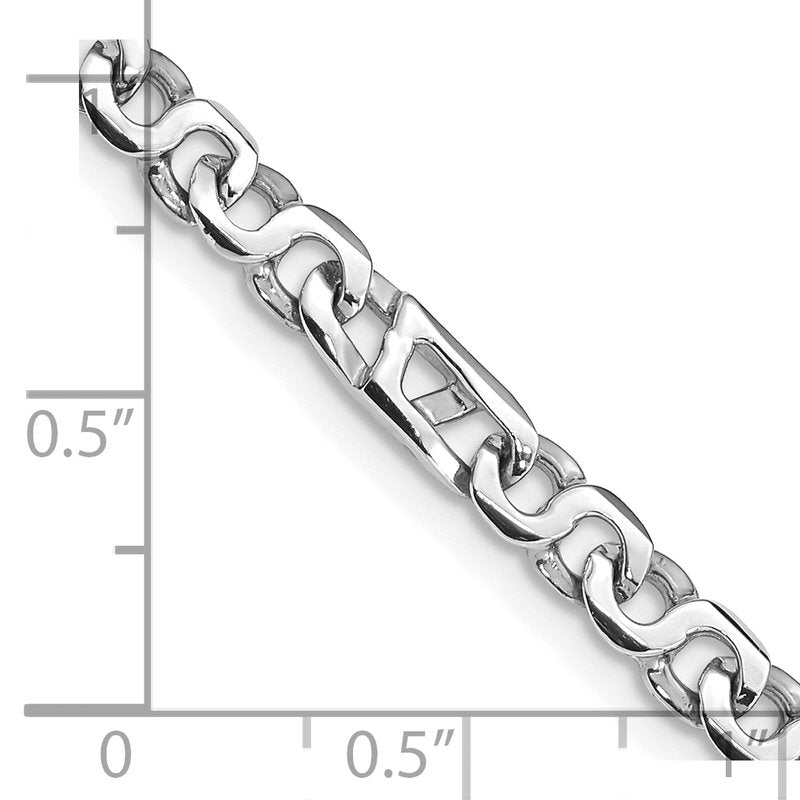 14K White Gold 18 inch 4.3mm Hand Polished Fancy Link with Fancy Lobster Clasp Chain