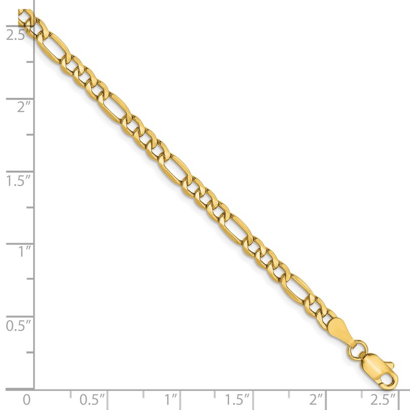 10K 3.5mm Semi-Solid Figaro Chain
